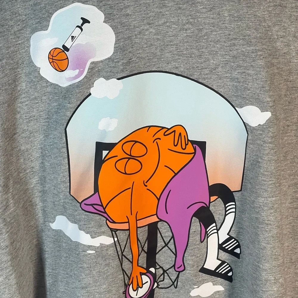 2XL adidas Limited Men's Slept on‎ Tee Basketball Medium Heather Gray Heather